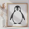 Free Vector Outline Pinguin Illustration A black and white outline of a waddling penguin in vector format.