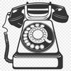 Vector illustration of a classic telephone with analog keypad and receiver.