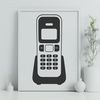 A digital illustration of a telephone in a simplified vector design.