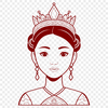 Beautiful Girl in a Gown Clipart Illustration of a girl in a royal gown, created as an SVG file for digital use.