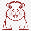 Free Animal Clip Art SVG Design A high-quality vector illustration of a capybara animal in SVG format.