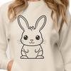 Cute Full Body Rabbit SVG An illustration of a sitting rabbit in full body, suitable for vector design and commercial or personal use.