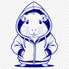 Adorable Guinea Pig in Hoodie A cute guinea pig wearing a hoody, ideal as vector clip art for crafting or design projects.