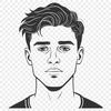 Simple Male Outline An outline illustration of a man in a neutral expression for graphic design use.