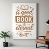 An SVG icon of a person surrounded by book pages with inspirational quotes.
