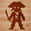 A vector illustration of a pirate in silhouette form, suitable for cutting machine projects.