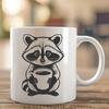 Free Cricut Cut File A digital illustration of a raccoon in vector format, suitable for cutting machines or laser cutters.