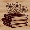 Beautiful Floral Book Illustration A stylized illustration of an open book with floral details.