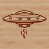 Futuristic space vessel graphic design A vector graphic design of a futuristic spacecraft in space, suitable for cutting machines like Cricut or laser cutters.