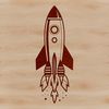 Interstellar Vector Art A sleek spaceship design for cutting machine stencils or laser engraving projects.