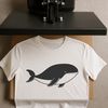 A digital vector illustration of a whale in silhouette form.