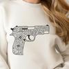 Handgun Design Illustration - Detailed Vector Art A detailed SVG illustration of a handgun with a focus on its design features.