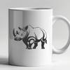 Rhino Design for Cutting Machines and Digital Projects A digital illustration of a rhino, suitable for vector art and cutting machine stencils.