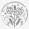 Flower Stencil In SVG, PNG, PDF And DXF Formats