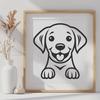 Beautiful Dog Simple Line Drawing