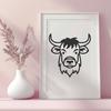 Cow Printable Image In SVG, PNG, PDF And DXF Formats