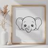 Cute Elephant In DXF Format