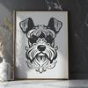 Ornate Miniature Schnauzer Digital Art In SVG For Free Download