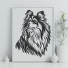 Artistic Shetland Sheepdog - Cricut PNG