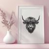 Unique Highland Cow Printable Image SVG - Free Download