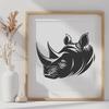 Beautiful Rhino Vector Art In PDF For Free Download