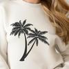 Tropical Island Getaway Illustration An isolated vector graphic design of a palm tree silhouette with detailed fronds.