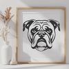 Artistic Bulldog - Laser Cutter PNG