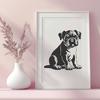 Artistic Sitting Bulldog DXF