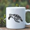 Sea Turtle Vector Drawing In PDF File Format For Free Download