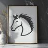Beautiful Horse Design Ready for Laser Cutting or Cricut A detailed illustration of a horse in vector format, suitable for cutting machines or laser cutters.