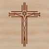 Elegant Cross Design A simple line drawing of a cross with a crucified figure in the center.