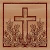 A detailed illustration of a traditional crucifix symbol in the style of vector art.