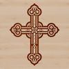 Free Vector Cross Art Ornate cross symbol with traditional religious design, suitable for vector art projects.