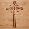 A simple Crucifix design made from intersecting lines, suitable for various forms of digital creation.