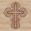 Beautiful Handcrafted Cross Icon An ornate cross with intricate design elements.