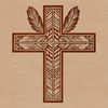 Beautiful Crucifix Artwork A detailed, ornate cross with a prominent figure at its center, suitable for various design purposes.
