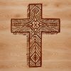 Religious SVG Symbol Cross Design A detailed ornate cross with intricate design elements, suitable for religious and spiritual contexts.