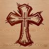 A simple vector cross design, suitable for various uses including religious decorations.
