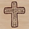 A traditional ornate Christian cross with intricate details, suitable for religious contexts.
