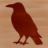 A detailed vector illustration of a crow perched on a branch.