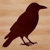 A detailed digital illustration of a crow in silhouette, suitable for cutting machines like Cricut or laser engraving.