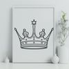 Intricate SVG Monogram Template A digital crown design made from intricate lines and shapes, suitable for various cutting machines and laser cutters.