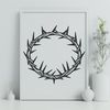 Vector Symbolism of Faith and Devotion A digital representation of the Crown of Thorns from Christian scripture, designed as a vector image.