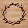Christian Symbolism Emblem A digital representation of a crown made from thorns, often associated with Christian symbolism.