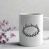 Ornate Thorns Emblem A symbol of Christian devotion featuring interwoven thorns in an ornate design.