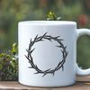 Thorny Crown Vector Art A detailed vector design of the Crown of Thorns, a symbol with deep religious significance.