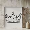 Regal Crown Vector Art A vector illustration of a regal crown with intricate details, suitable for digital editing and printing.