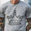 Regal Vector Icon A 2D illustration of a gold-plated crown in vector format, suitable for cutting machines and stencils.