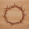 Ornate Thistle Symbol A detailed illustration of the Crown of Thorns from Christian scripture, suitable for vector art designs.