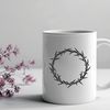 Christian Symbol Crown Illustration A 2D representation of a crown of thorns, often associated with Christian iconography, designed as a vector graphic.